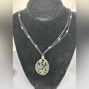 Silpada Retired N1805 Sterling Silver Filigree Pendant Necklace